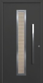 hormann door with canadian maple insert and vertical handle